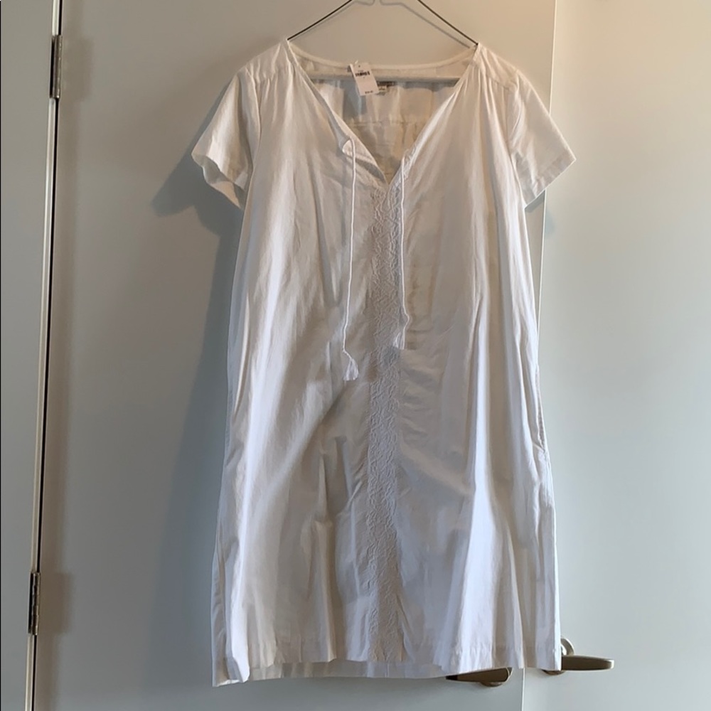 New! With Tags! Gap White Embroidered Cotton Summer Dress Sz L